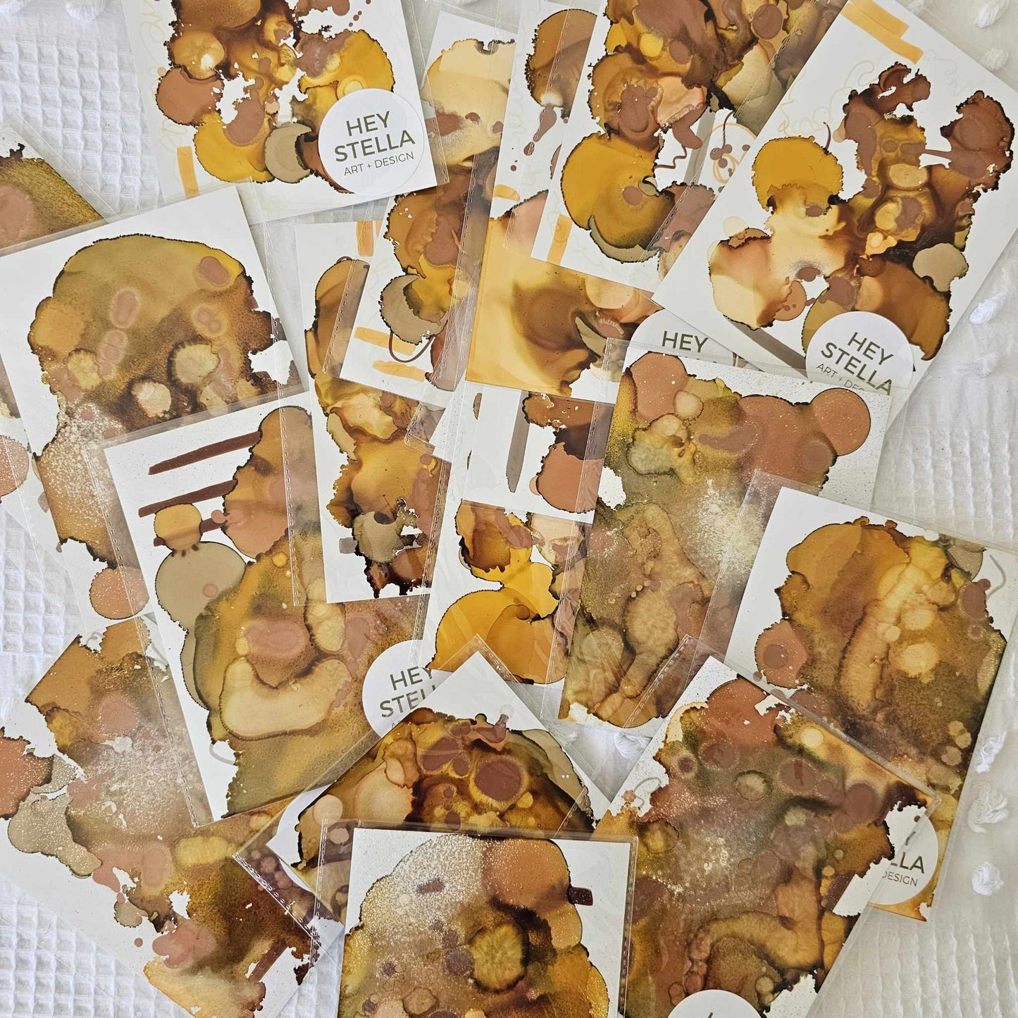 COFFEE TREATURE EXPRESSIVE ABSTRACT ORIGINAL INK ART MINIS image 2