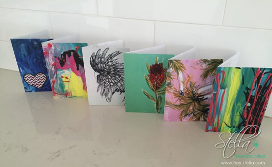 PACK OF 6 x BLANK INSIDE AUSTRALIAN ART GREETING CARDS image 1