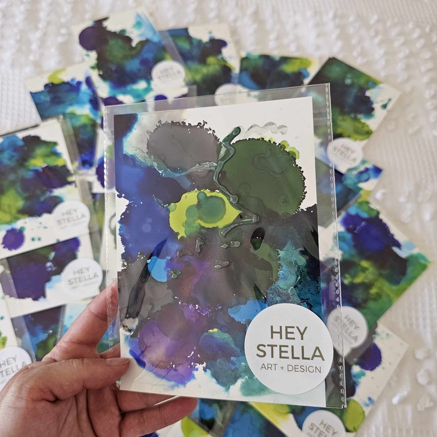 FERNFOREST MOSS EXPRESSIVE ABSTRACT ORIGINAL INK ART MINIS image 3