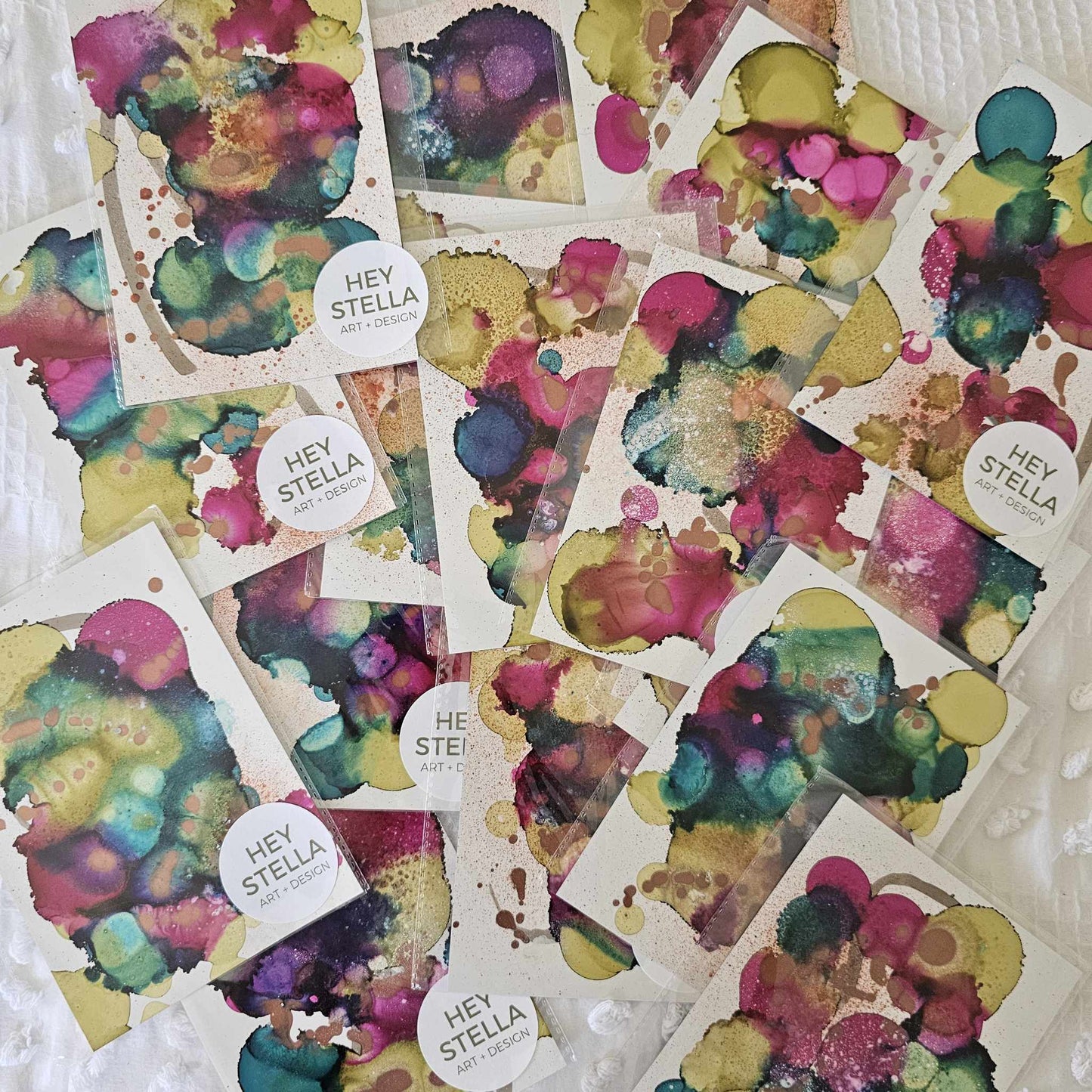 ROYAL JEWELS EXPRESSIVE ABSTRACT ORIGINAL INK ART MINIS image 2
