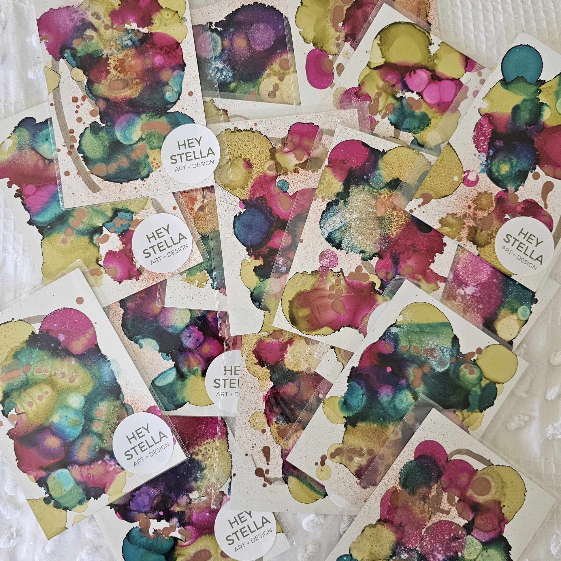 ROYAL JEWELS EXPRESSIVE ABSTRACT ORIGINAL INK ART MINIS image 2