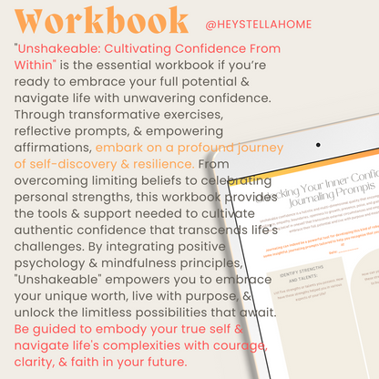 UNSHAKEABLE CONFIDENCE For Life Journaling Ritual Workbook + Printable Guide