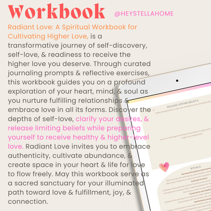 MAGNETIZING RADIANT LOVE Workbook, Journaling Ritual Printable Guide to Higher Love