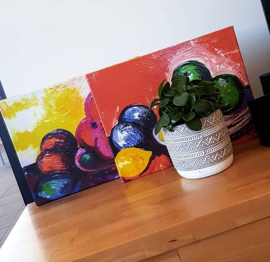 Fluoro Fruit Set :: LIMITED EDITION CANVAS PRINTS