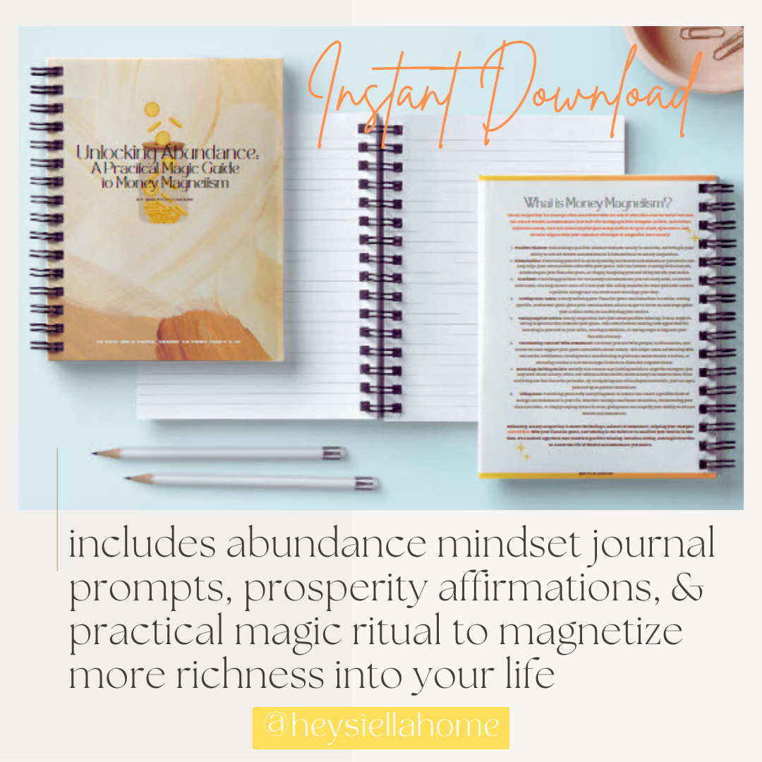 MAGNETIZE MONEY Practical Magic Workbook + Abundance Journaling Ritual Printable Guide