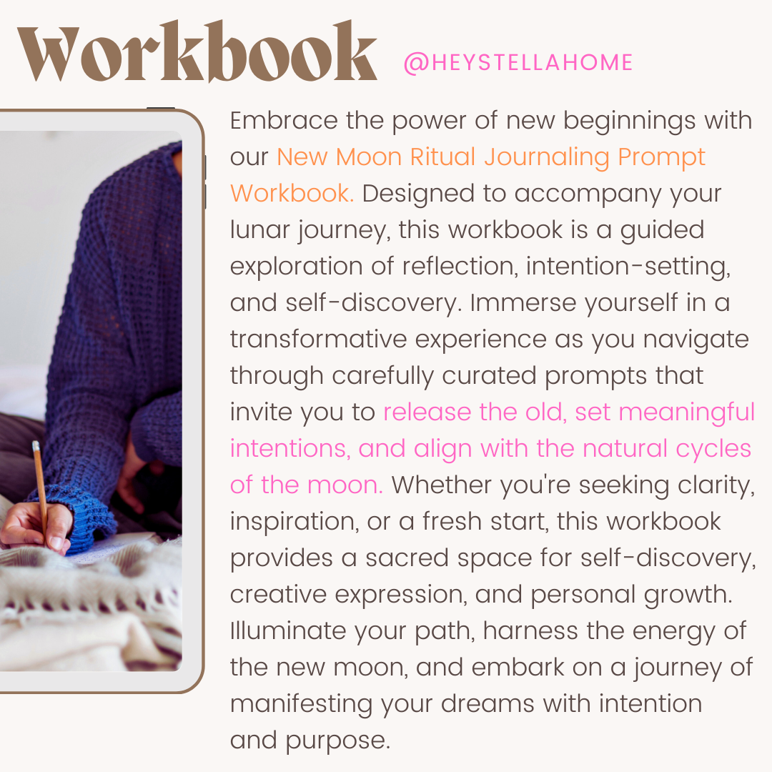 NEW MOON Ritual Workbook: Journaling Prompts Printable Digital Download