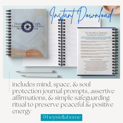 PROTECTION Journaling Workbook: Boundaries of Light Ritual Printable Digital Download