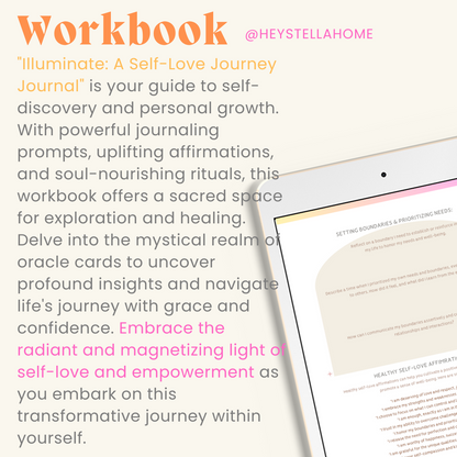 SELF LOVE Journey Journal, Illuminating Ritual Printable Guide to Falling in Love with Your Authentic Self