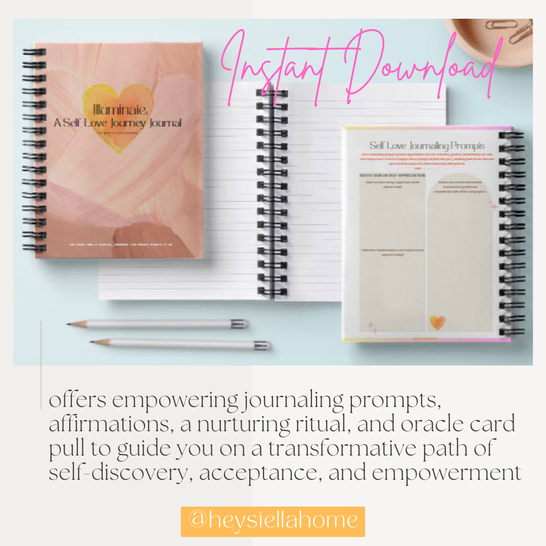 SELF LOVE Journey Journal, Illuminating Ritual Printable Guide to Falling in Love with Your Authentic Self