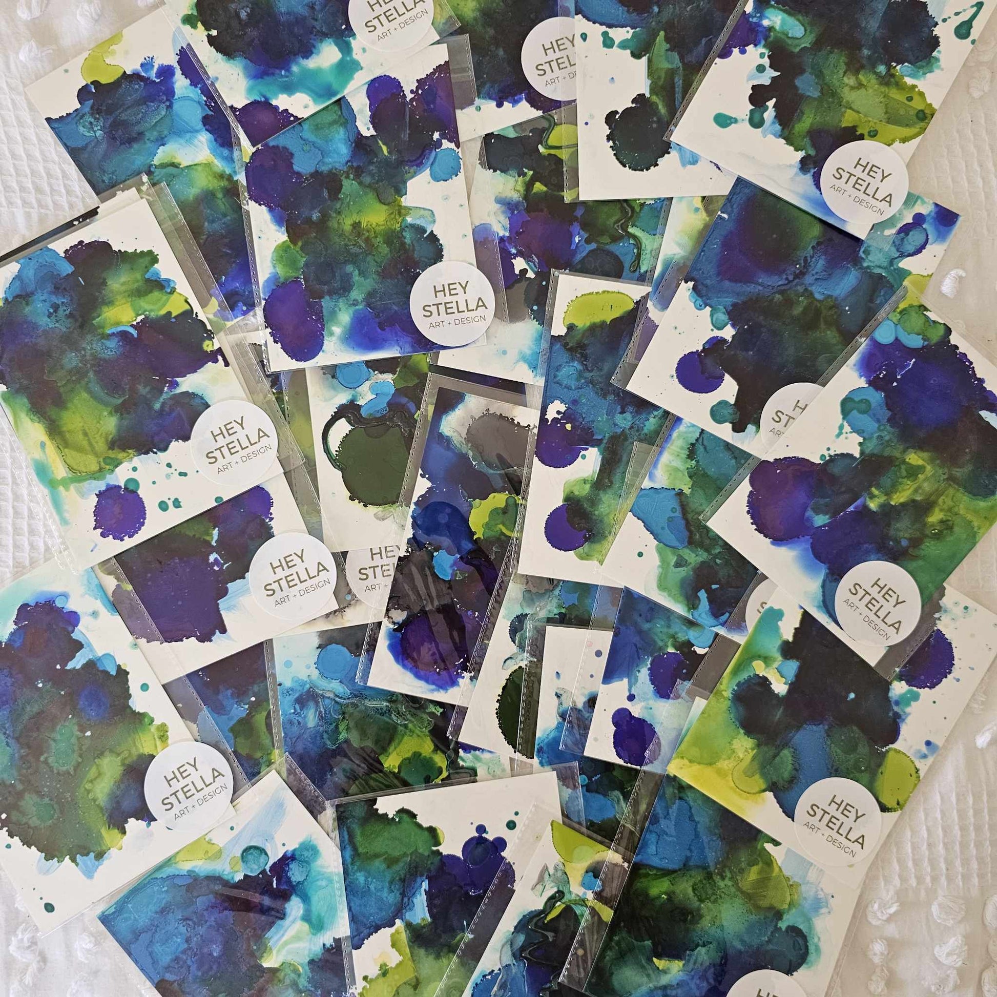 FERNFOREST MOSS EXPRESSIVE ABSTRACT ORIGINAL INK ART MINIS image 2