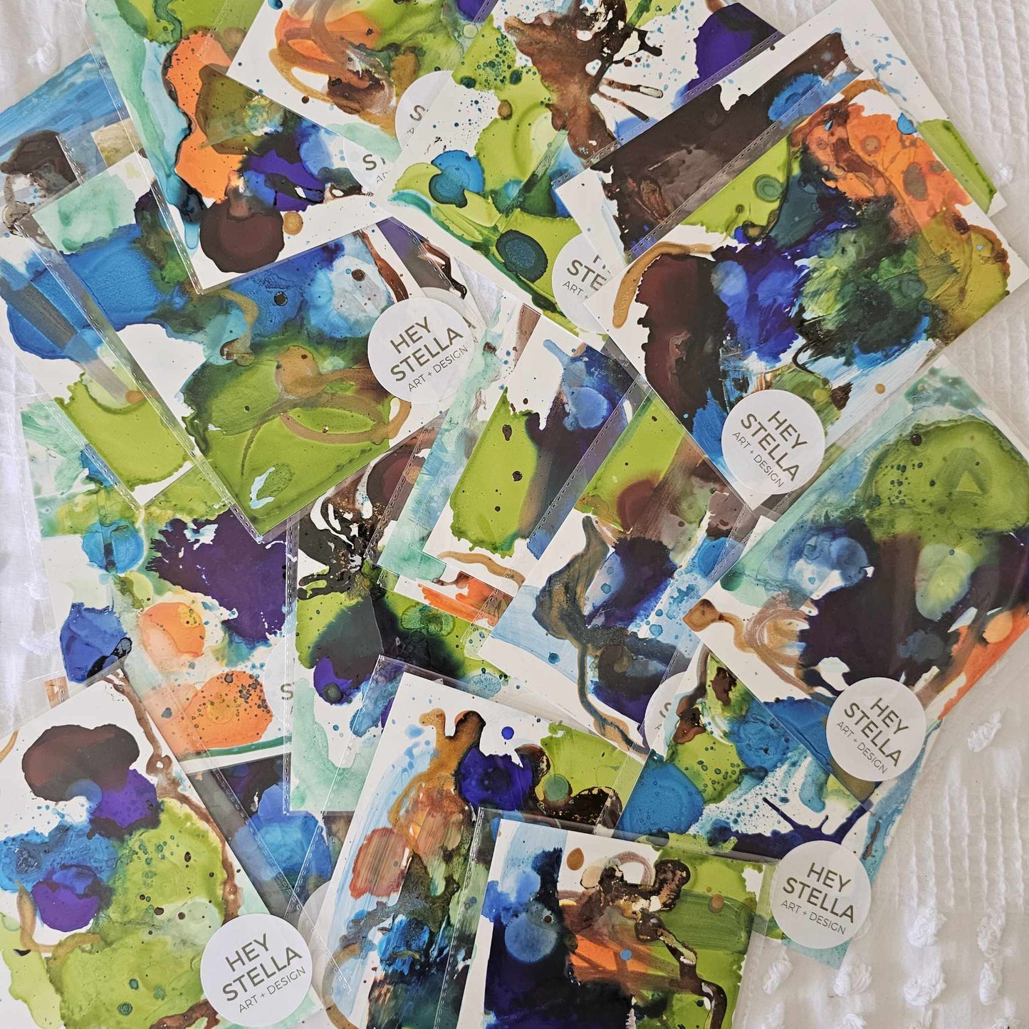 EUCALYPT CANOPY EXPRESSIVE ABSTRACT ORIGINAL INK ART MINIS image 2