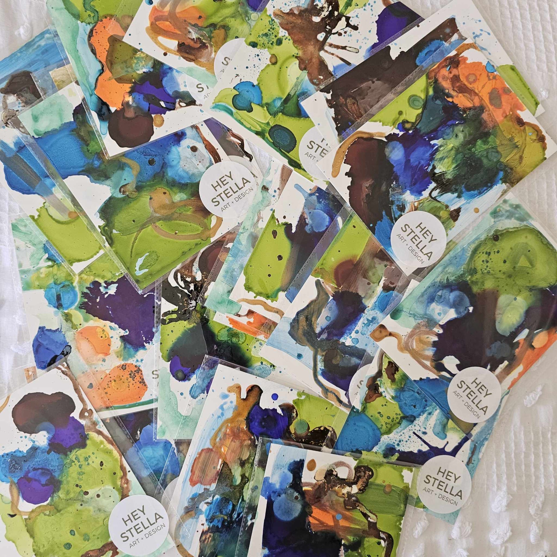 EUCALYPT CANOPY EXPRESSIVE ABSTRACT ORIGINAL INK ART MINIS image 2